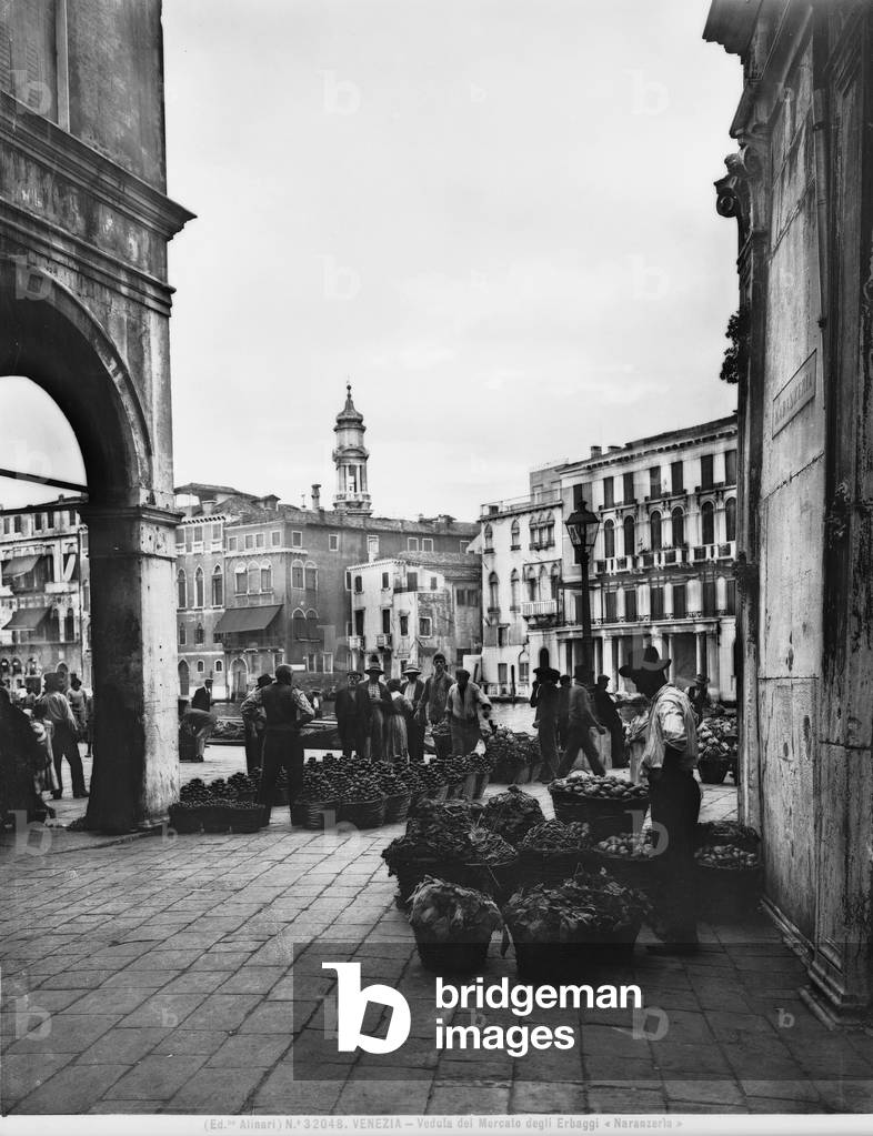 View of the 'Naranzeria' Vegetable Market in Venice