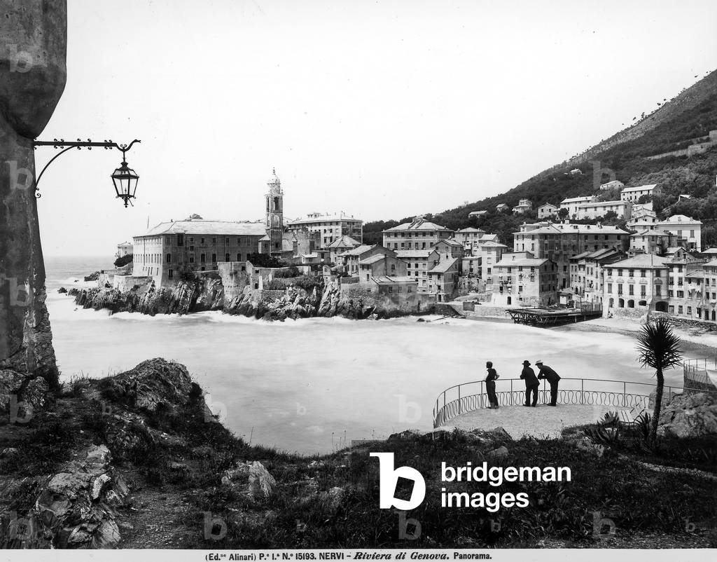 Panorama of Nervi, town on the Ligurian coast, in the province of Genoa