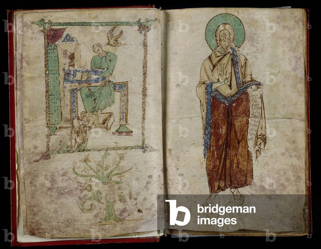 St. John and the Holy Spirit who gives inspiration to St. Gregory: 