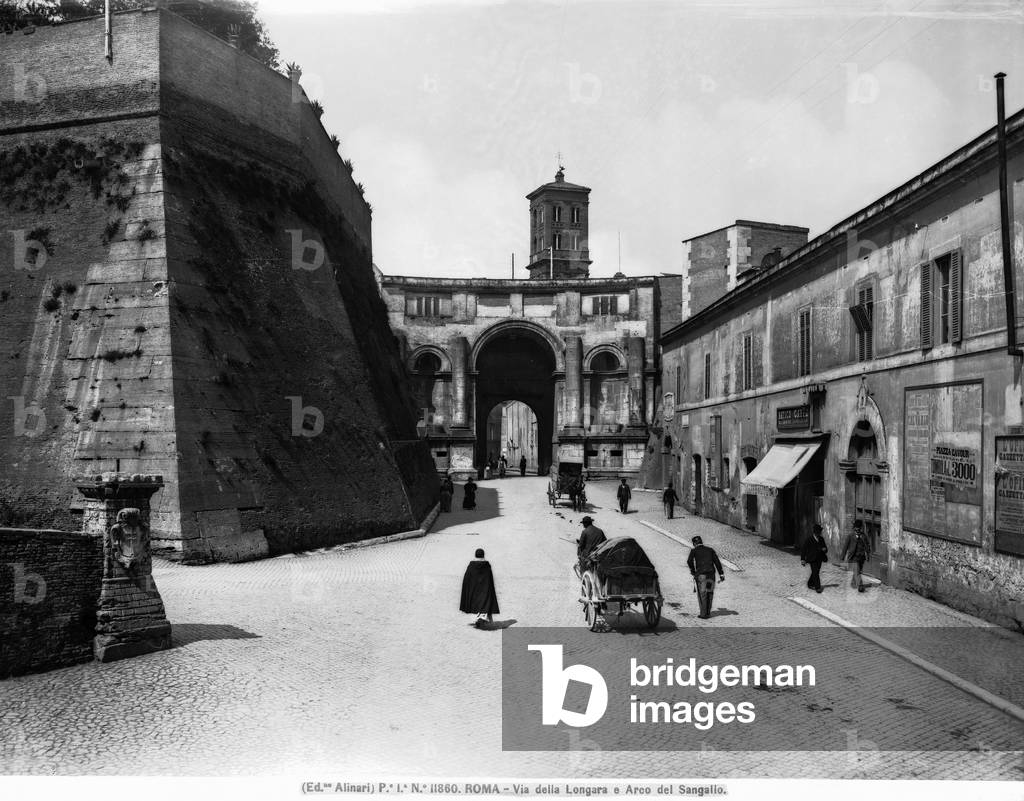 The arch of Sangallo in Via della Longara in Rome