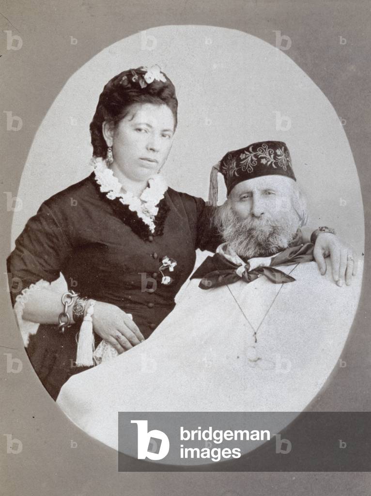 Half-length portrait of general Giuseppe Garibaldi with his daughter Clelia