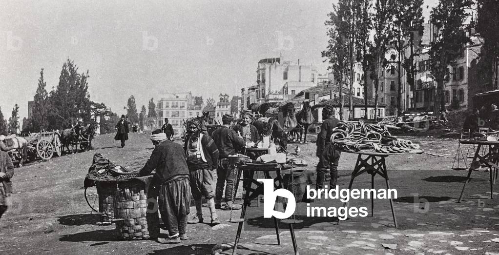 A street of Istanbul: street vendors, 1904 (print on double-weight paper)