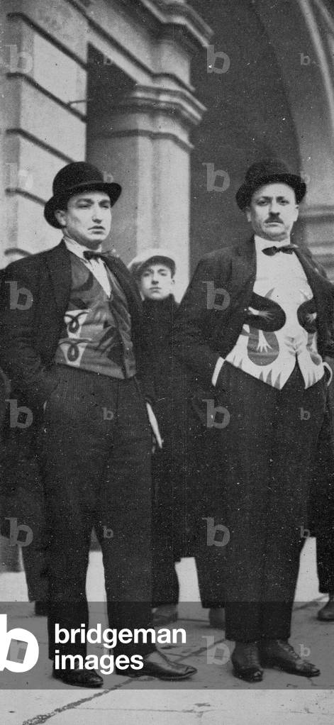 Fortunato Depero (1892-1960) and Filippo Tommaso Marinetti (1876-1944) proudly show their 
