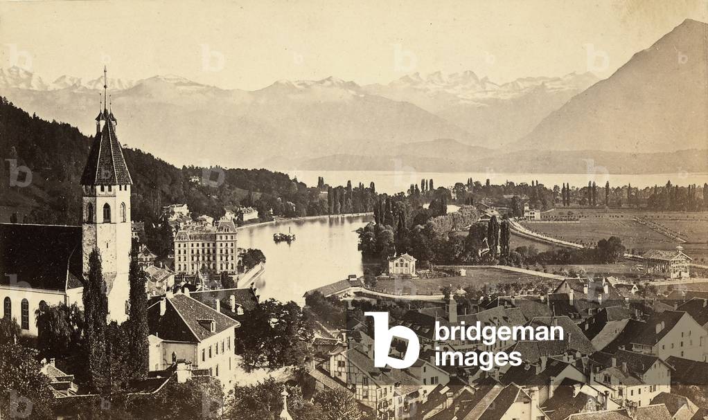 View of Interlaken, Switzerland, c.1880 (b/w photo)