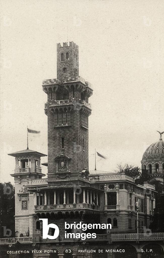 1900 Paris World's Fair: side view of the Monaco pavilion, 1900 (b/w photo)