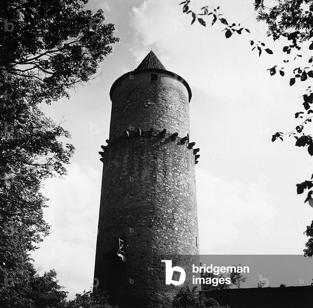 Fortified tower from the Castle of Zvíkov in the Czech Republic