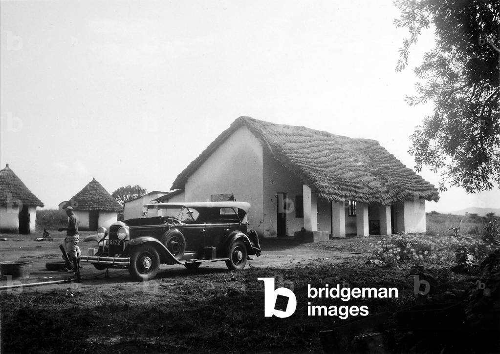 The village of Babati, in Tanzania, with a parked car, 1920-1940 (print on double-weight paper)
