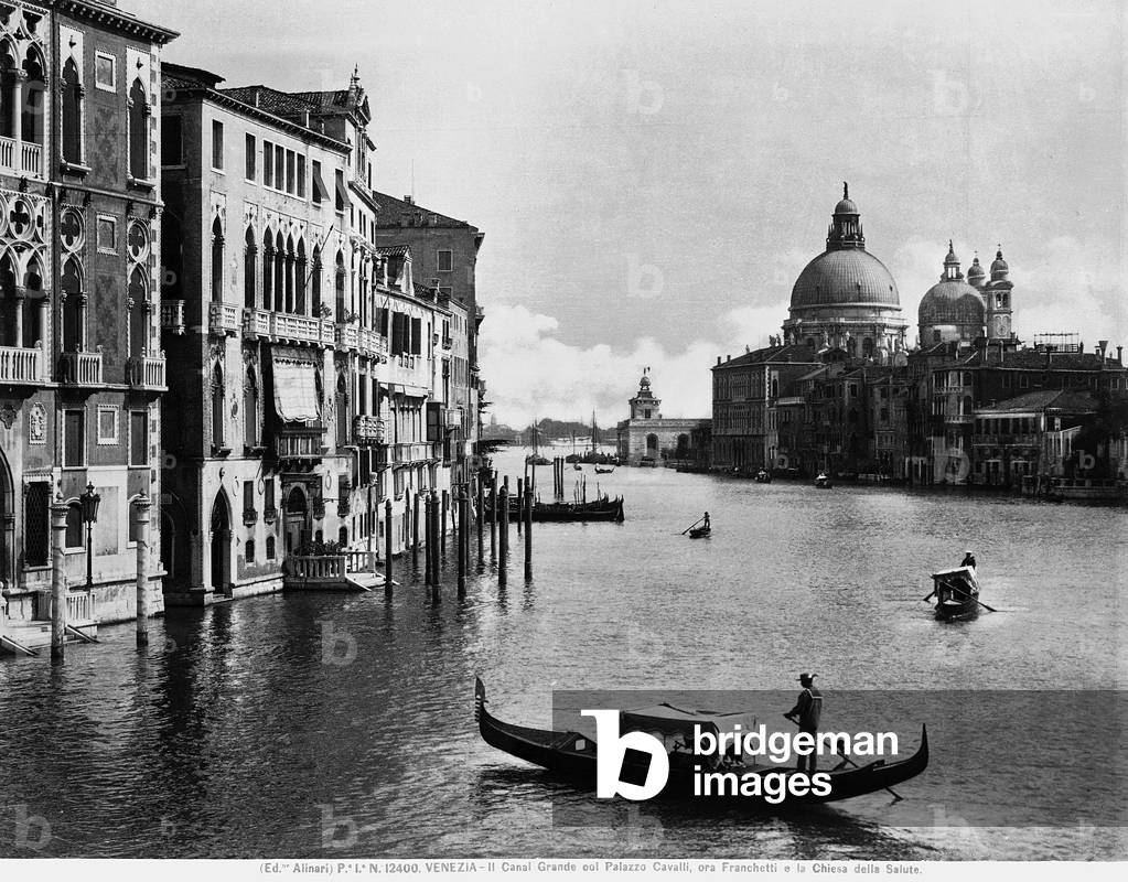 View of the Grand Canal. One can see the Palazzo Cavalli-Franchetti on the left, and the church of Santa Maria della Salute in the background