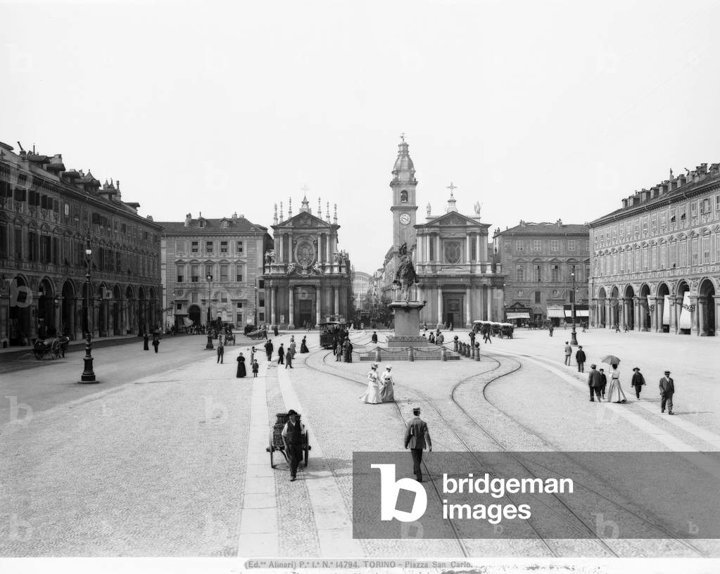 View of San Carlo square at Turin