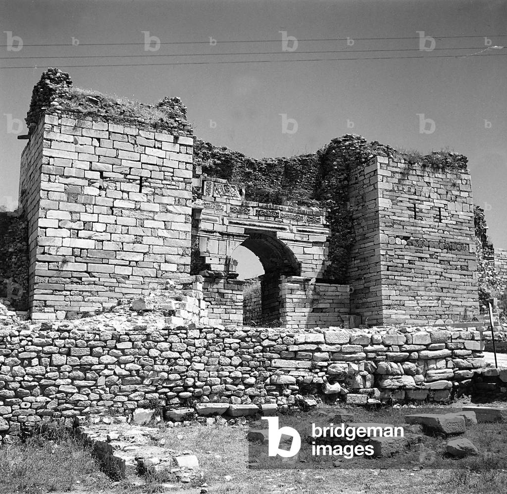 The portal known as the Gate of Persecution in Selçuk, near the archeological site of Ephesus
