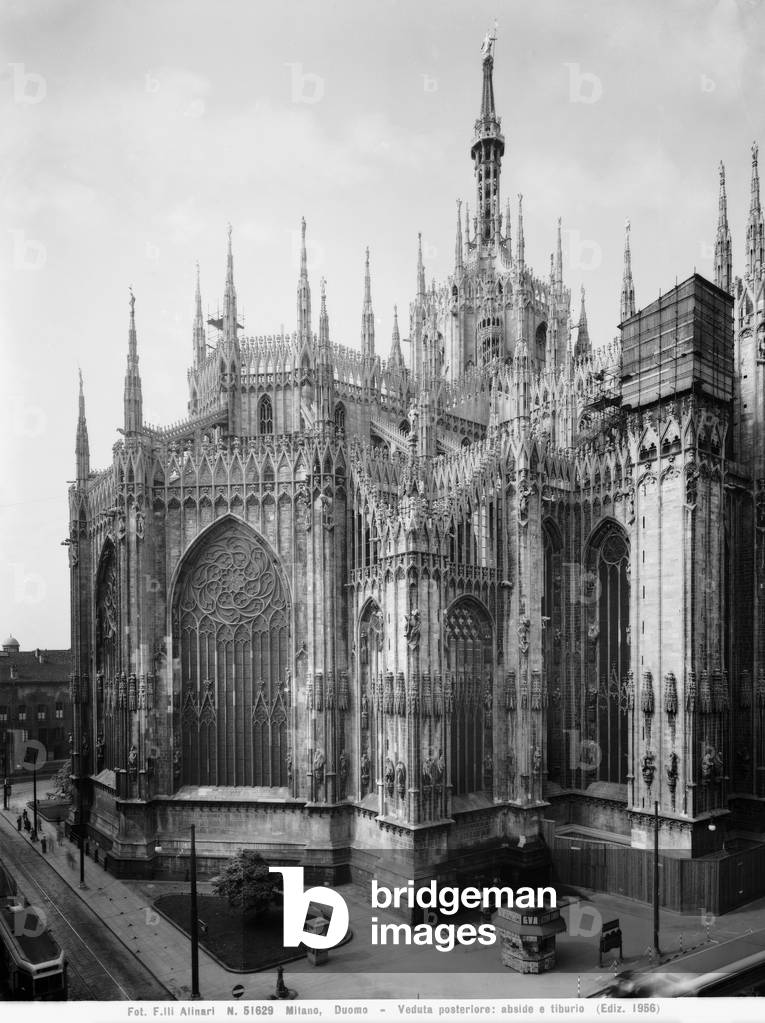 View of the apse and of the dome cladding of the Milan Cathedral