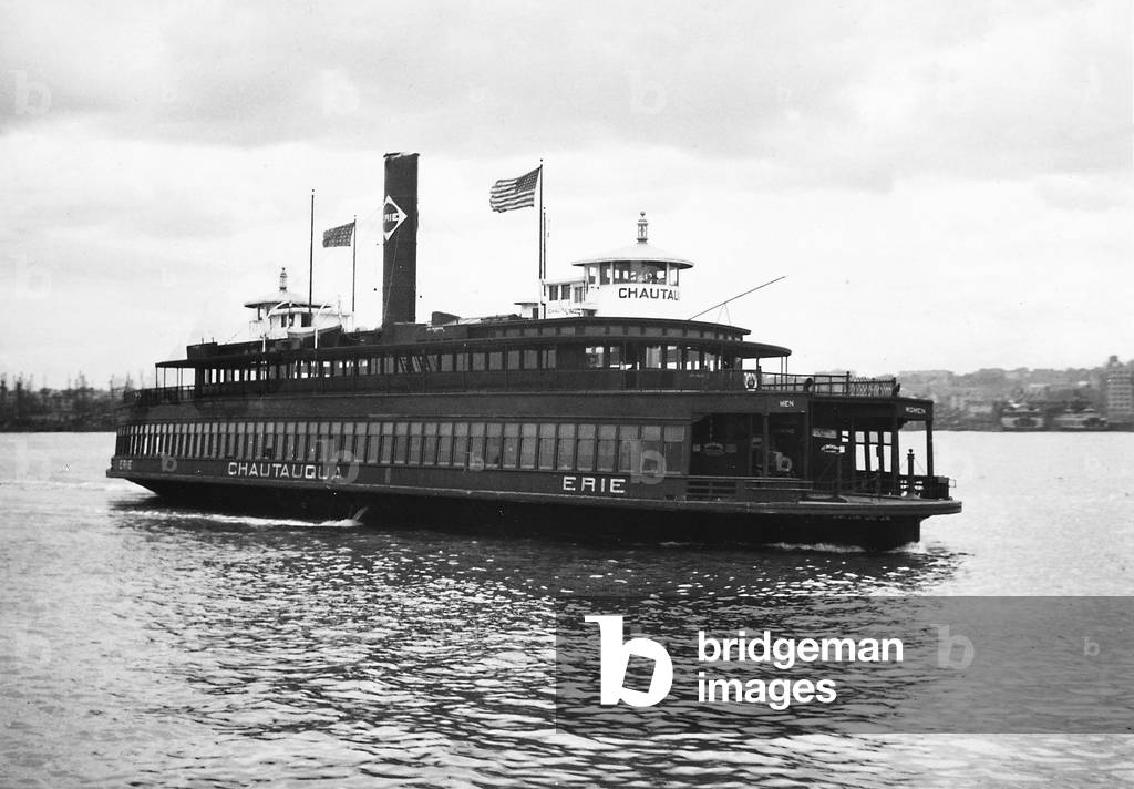 A ferry boat on the River Hudson in Manhattan