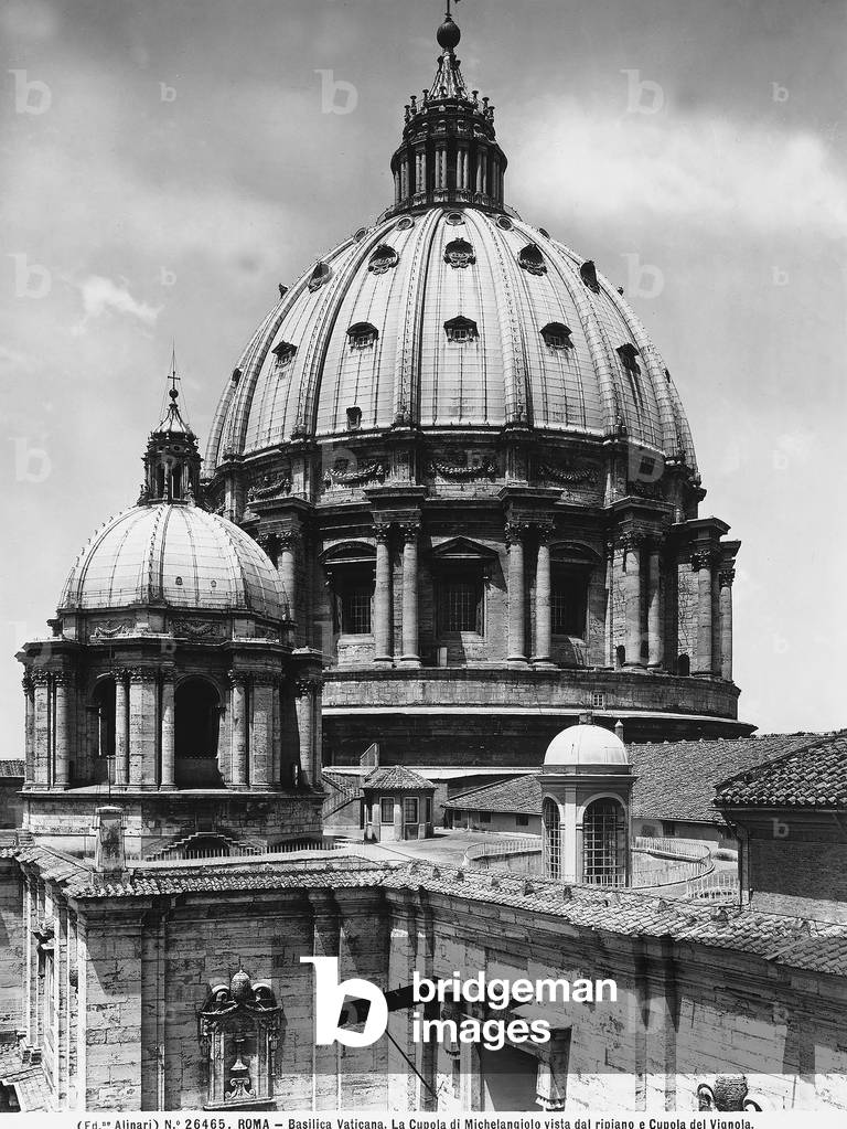 View of the dome of the Basilica of St.Peter's, Vatican City; in the foreground the dome of the Vignola is visible