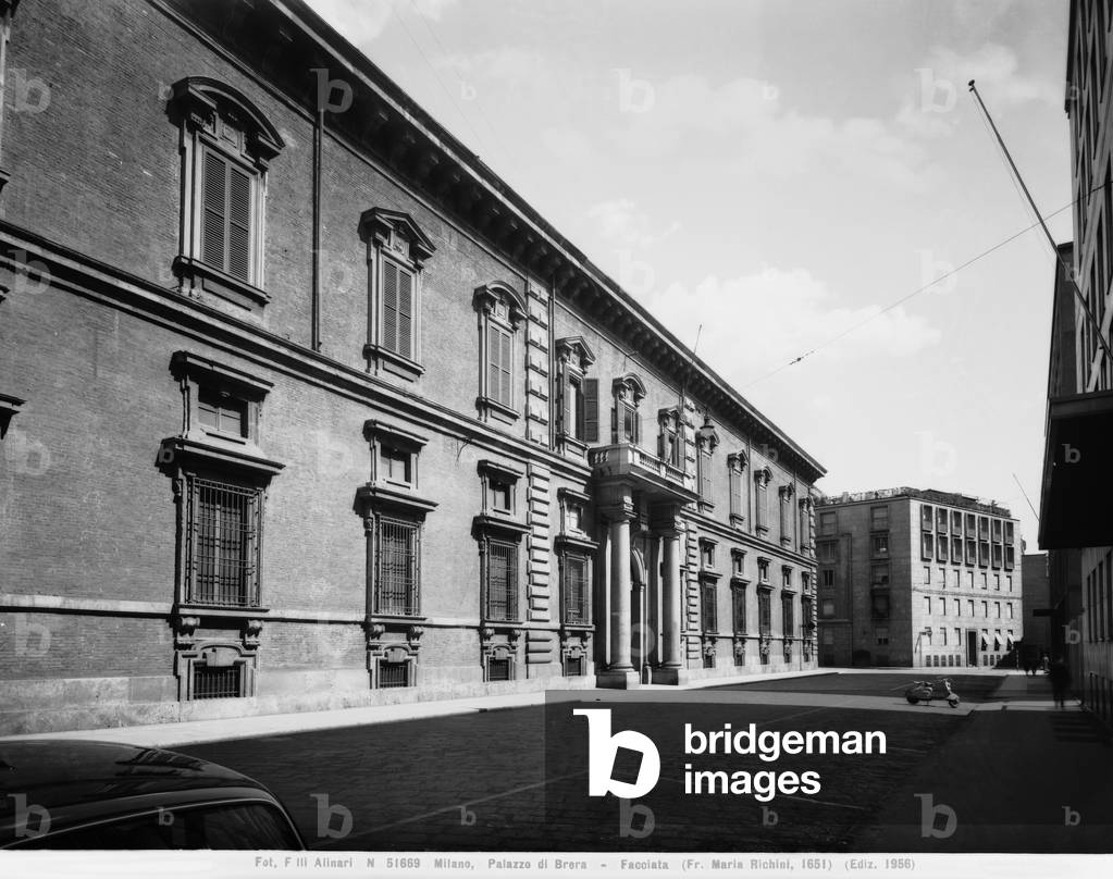 Facade of the Brera Palace, Giuseppe Piermarini (1734-1808), Milan