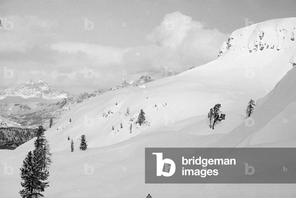 Snowy mountain landscape, Cortina d'Ampezzo