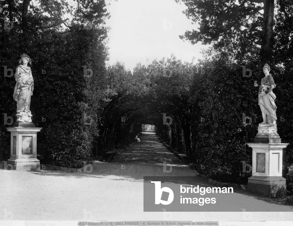 Perspective view of the road covered, Boboli Gardens, Florence