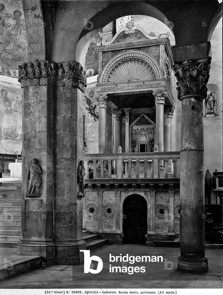 Altar of the Sacrament, located in the presbytery of the Basilica of Aquileia.