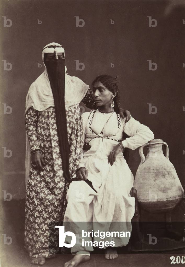 A souvenir of Odoardo Beccari's journeys: portrait of two Egyptian women, 1875 (print on double-weight paper)