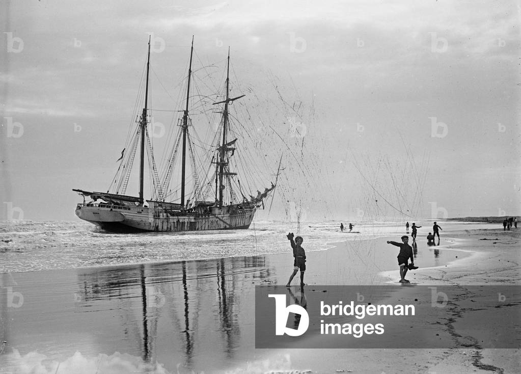 Sailing boat beached