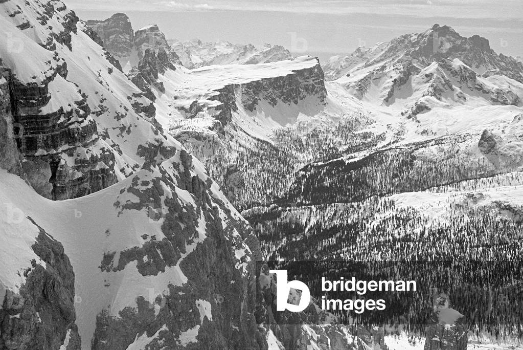 Snowy mountain landscape, Cortina d'Ampezzo