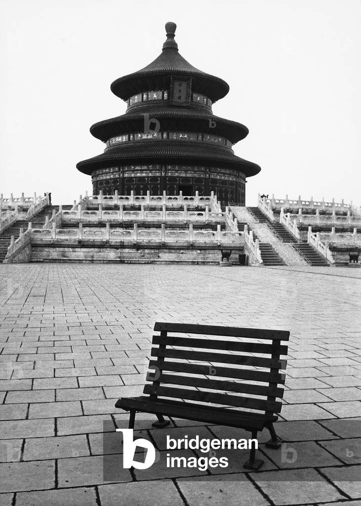 Bench in front of the Temple of Heaven in Peking, China