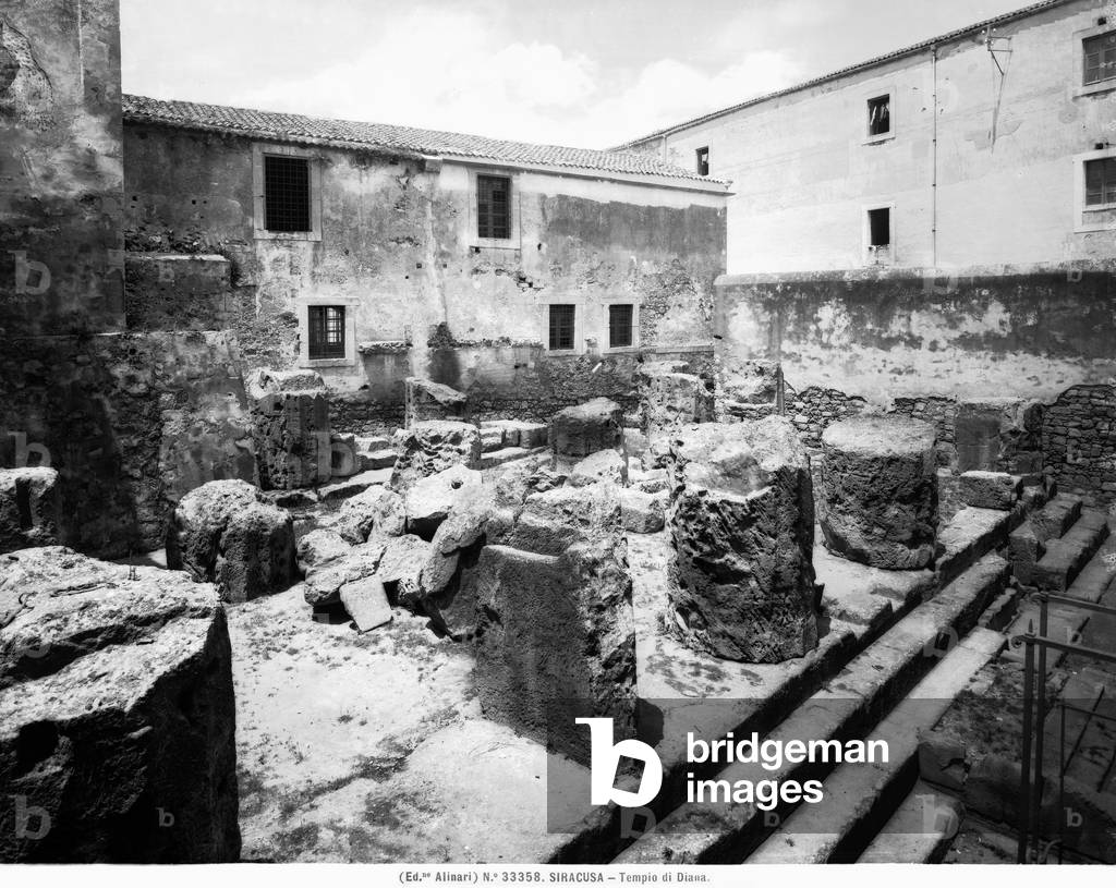 Ruins of the Temple of Artemis, also called Temple of Diana or Artemision, Syracuse