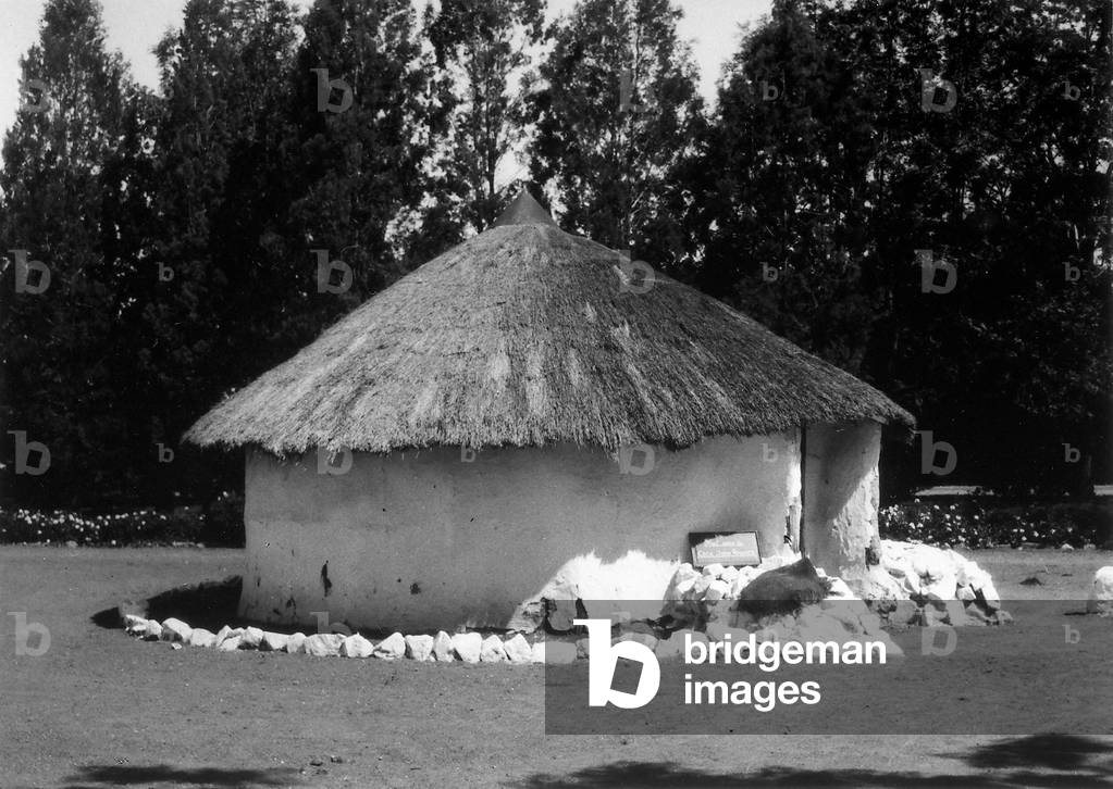 The hut of the politician and diamond merchant Cecil Rhodes in Bulawayo in Rhodesia, the current Zimbabwe