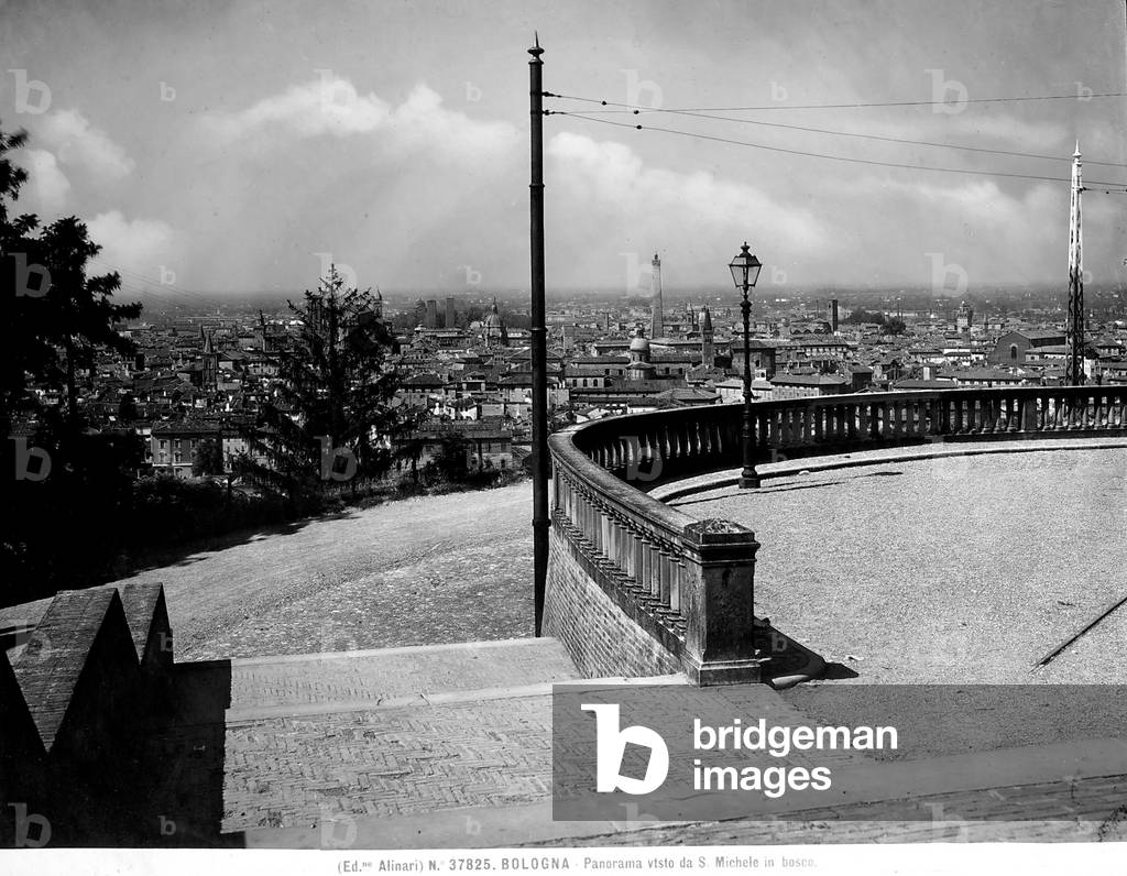 View of the city of Bologna seen from the piazzale in front of the monastery of S. Michele in Bosco.