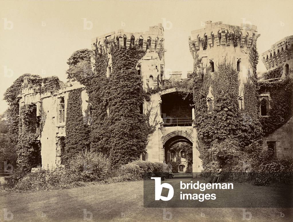 Ruins of Raglan Castle, near Cardiff, England