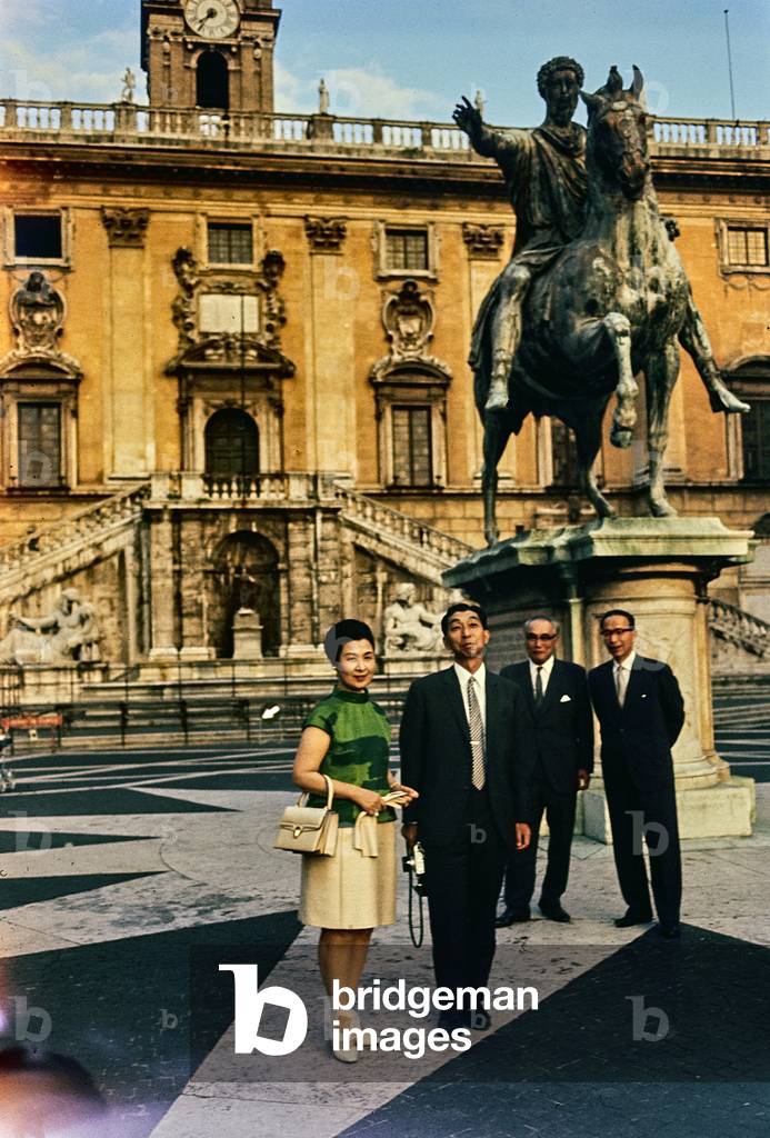 Empress of Japan Michiko (1934-) during a visit to Rome, 1990-2000 (-)