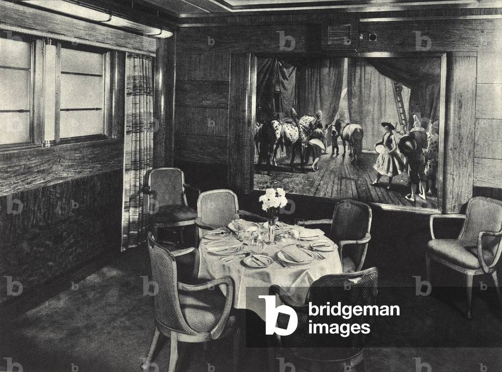 R.M.S. Queen Mary: one of the four small private dining halls of the transatlantic Queen Mary