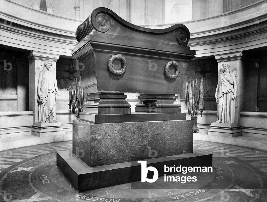 The tomb of Napoleon I, in the centre of the crypt of the Dome des Invalides, in Paris
