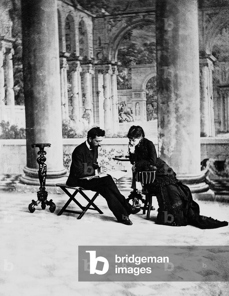 Count Diego di Costabissara portrayed while painting next to the Countess