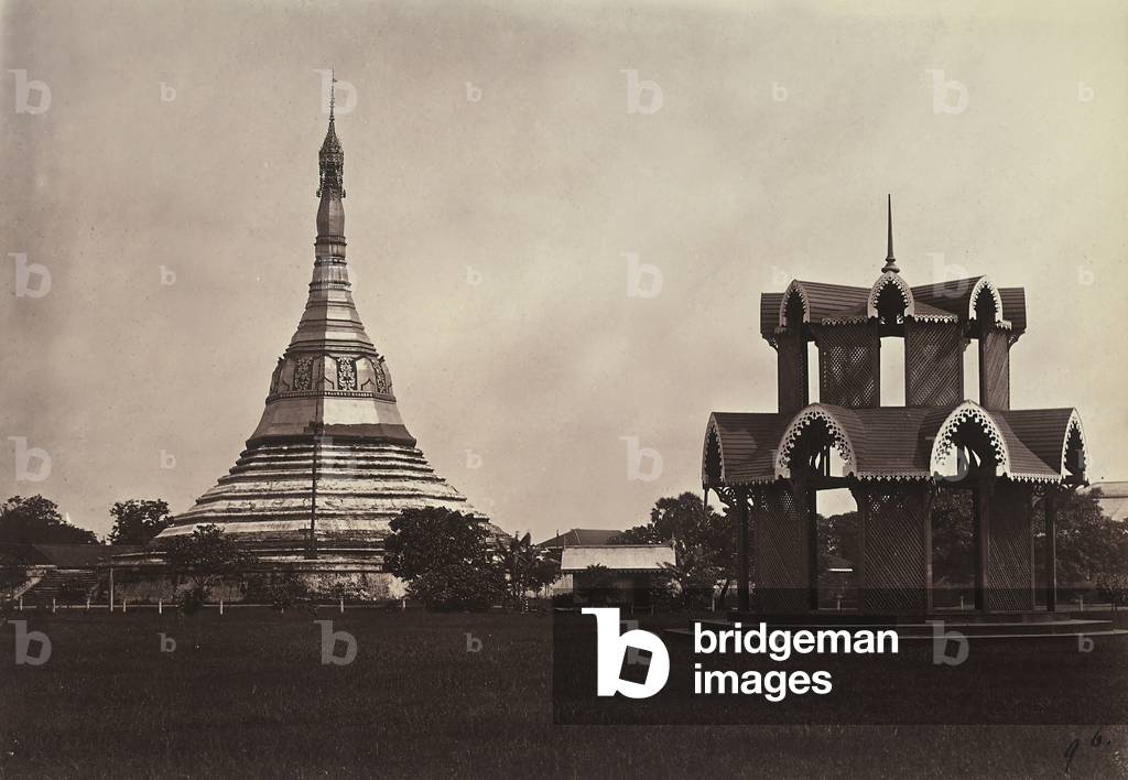 A souvenir of Odoardo Beccari's journeys: the Shwe Dagon Pagoda in Rangoon, Burma