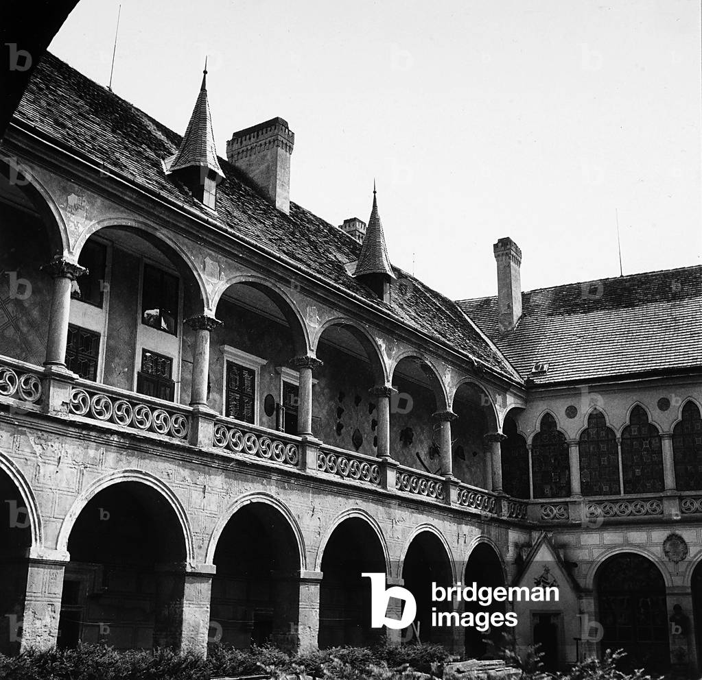 Old cloister in the Castle of Krivoklàt in the Czech Republic