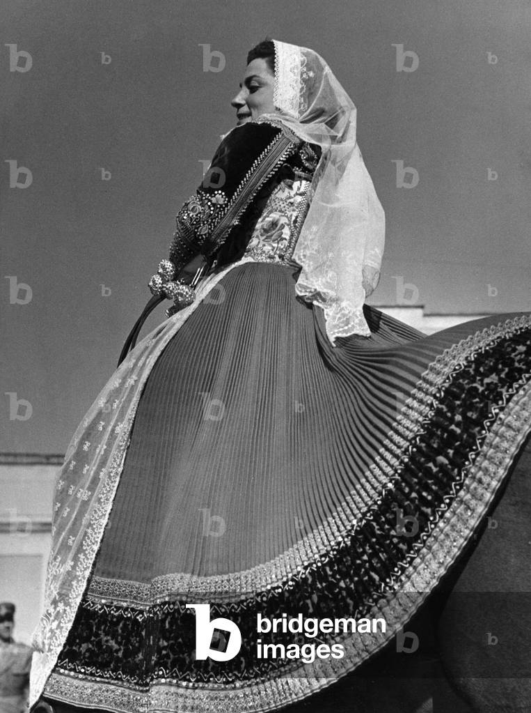 Young woman in traditional clothing, Sennori, Sassari, 1950-1955 (digital image)