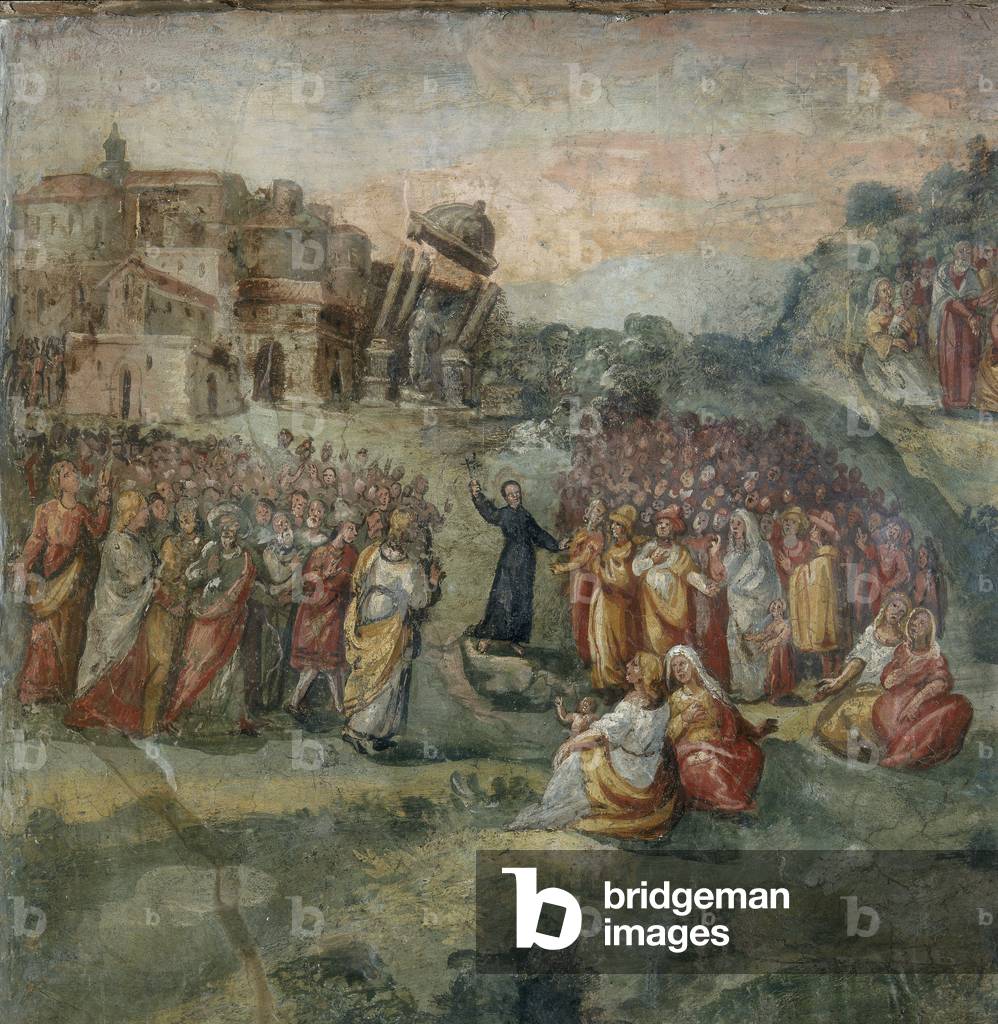 Sermon of Saint Hippolytus, detail of the painting of the Martyrdom of Saint Hippolytus and his Companions (fresco)