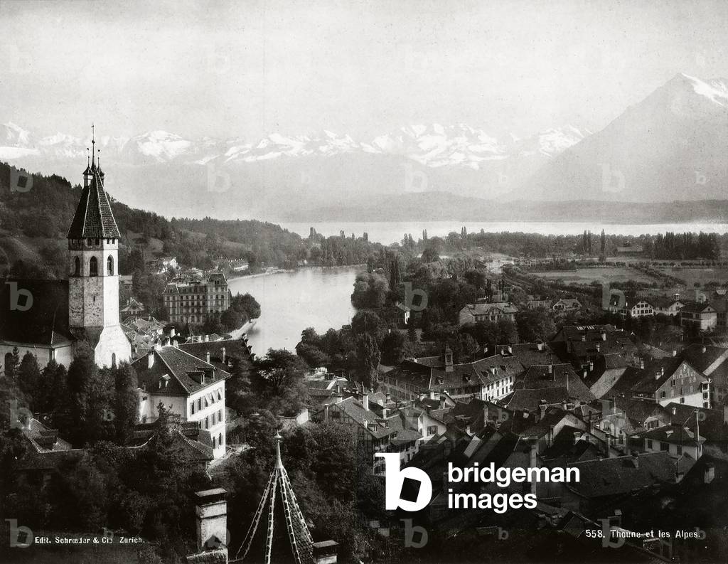 View of Thun, on Lake Geneva, Switzerland