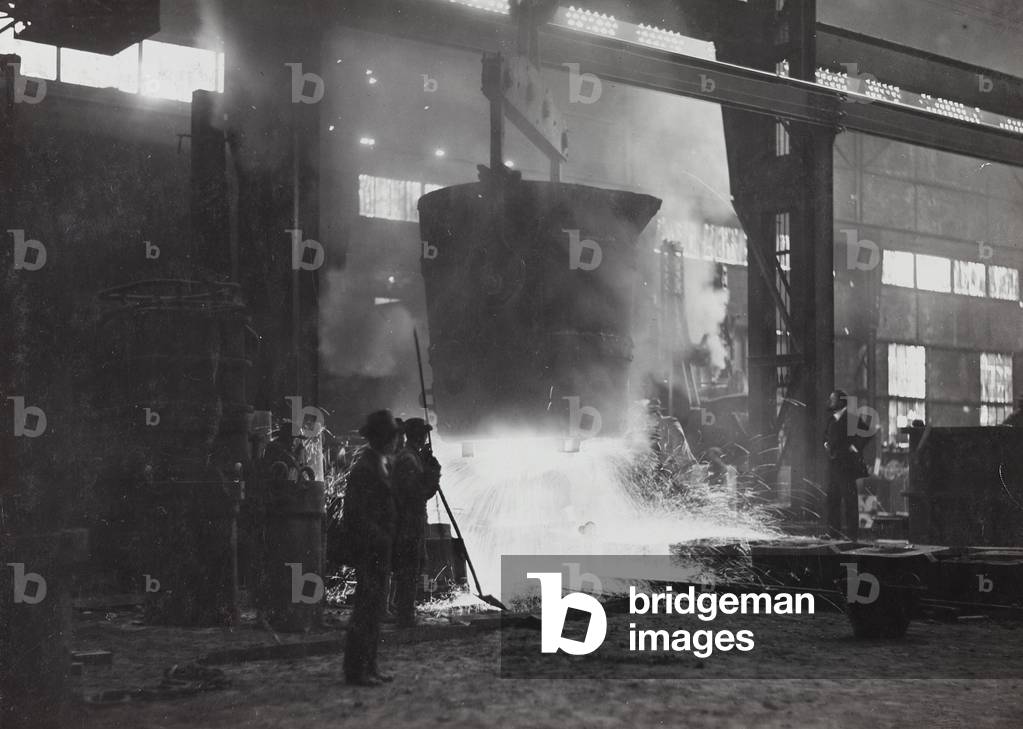 First World War: foundry Italian army (b/w photo)