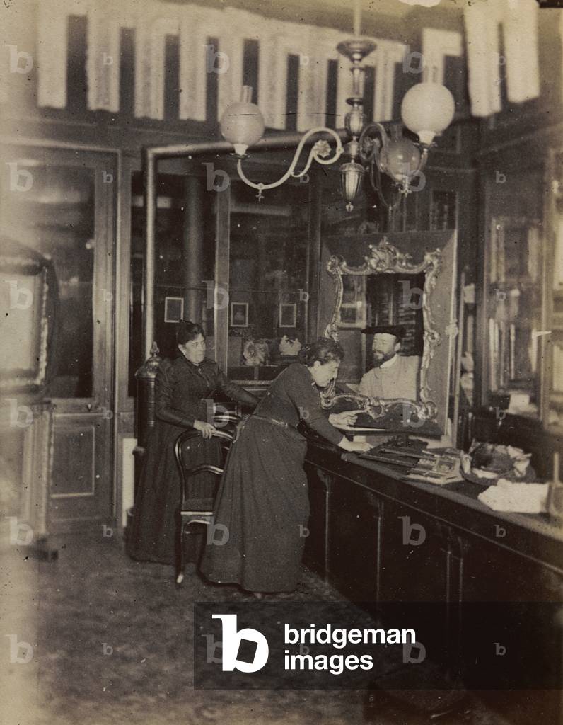 Customers within a frame shop