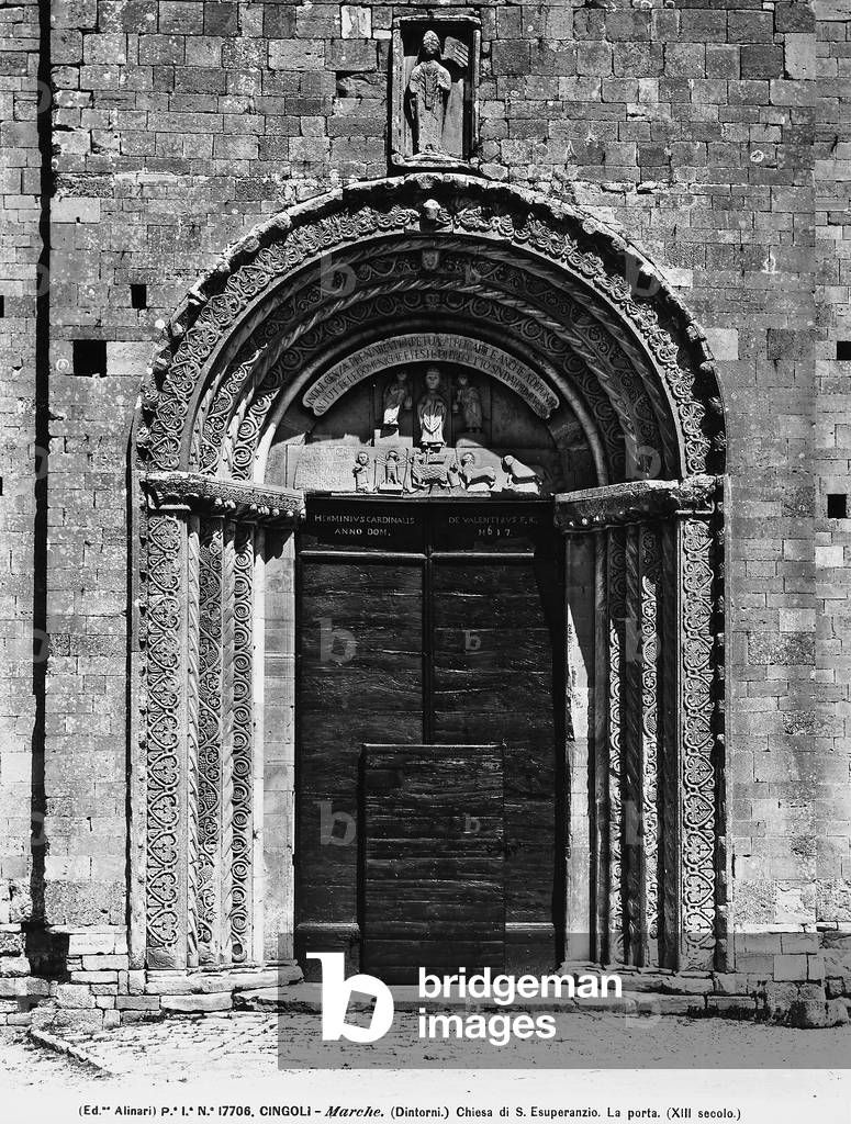 The doorway of the church of S. Esuperanzio, Cingoli, province of Macerata