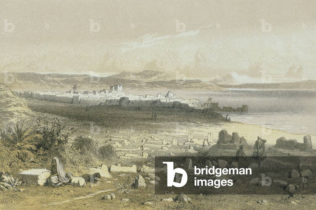Tiberias in an etching by Schacher- Steinkopk J.F. Editore