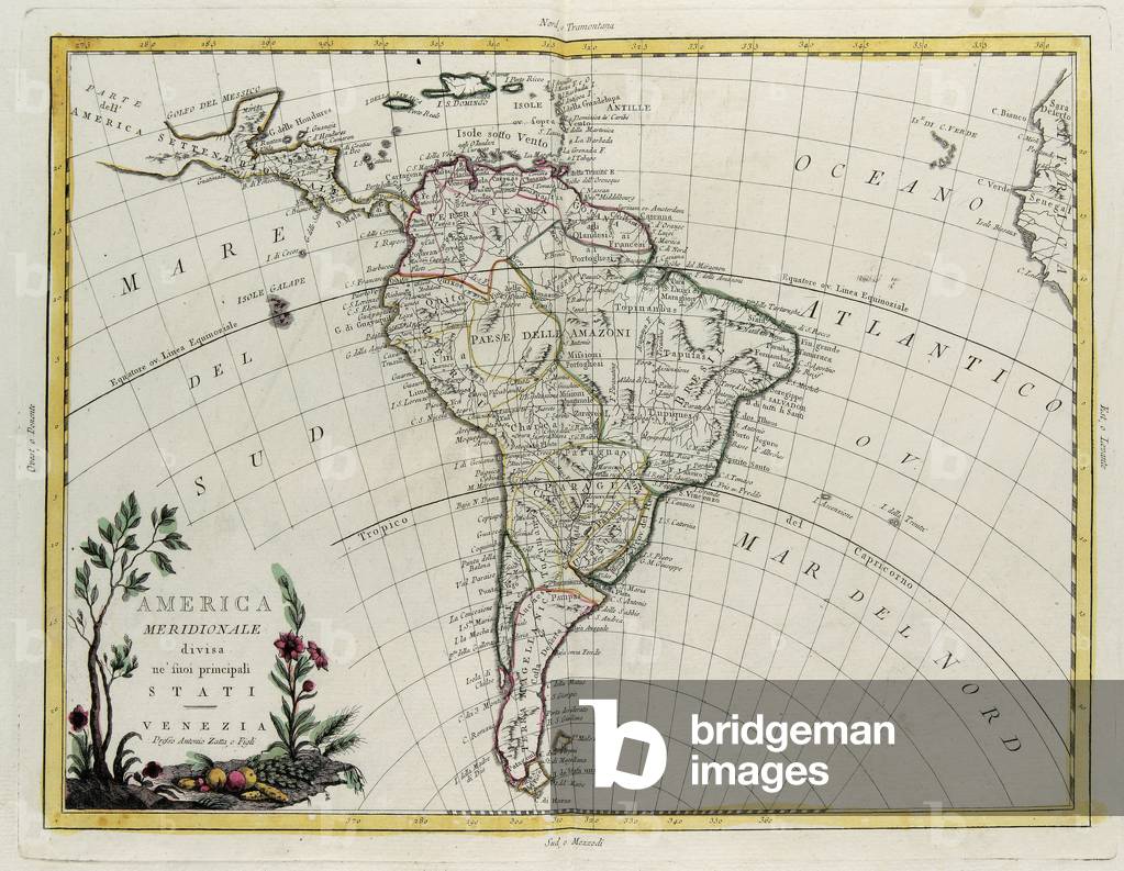 South America divided into its principal States, engraving by G. Zuliani taken from Tome IV of the 