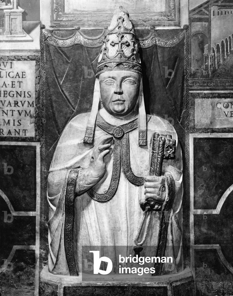 Pope Benedict XII (d.1342), 1341 (marble) (b/w photo)