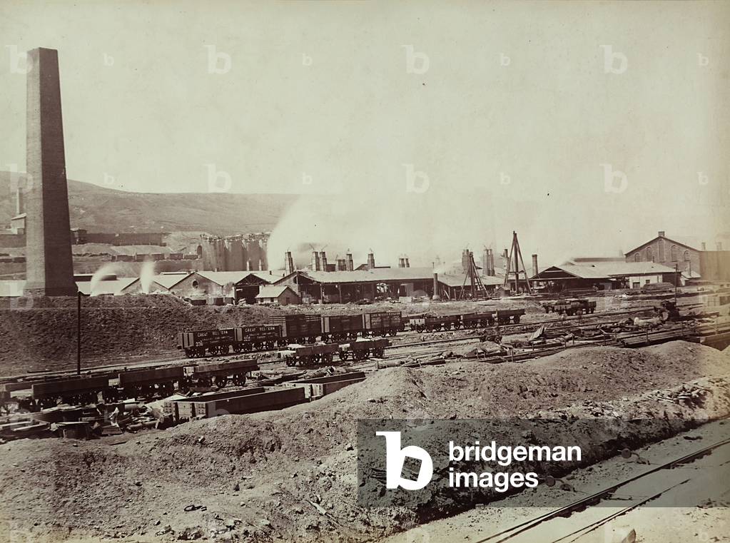 Train station at Rhymney, Great Britain