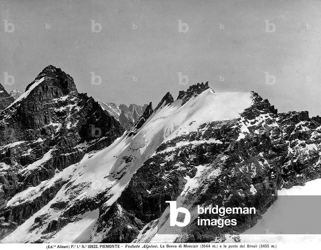 View of Monciair Pass with Breuil Point, Piedmont.