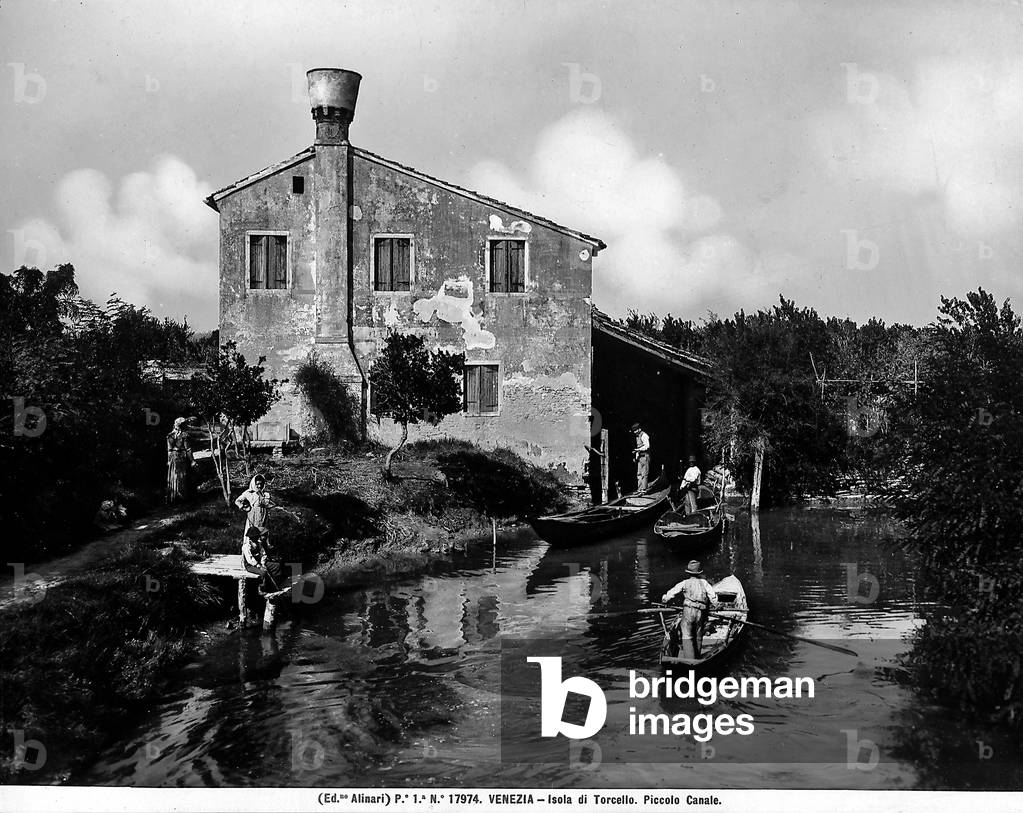 View of the Small Canal in the Island of Torcello, Venice.