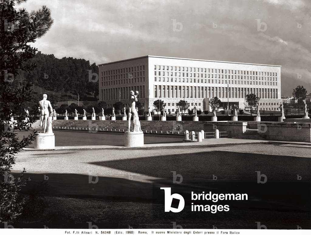 The Palace of the Ministry of Foreign Affairs called Palazzo della Farnesina in Rome (Del Debbio, Enrico (1891-1973);Foschini, Arnaldo (1884-1968);Ballio Morpurgo, Vittorio (1890-1966))