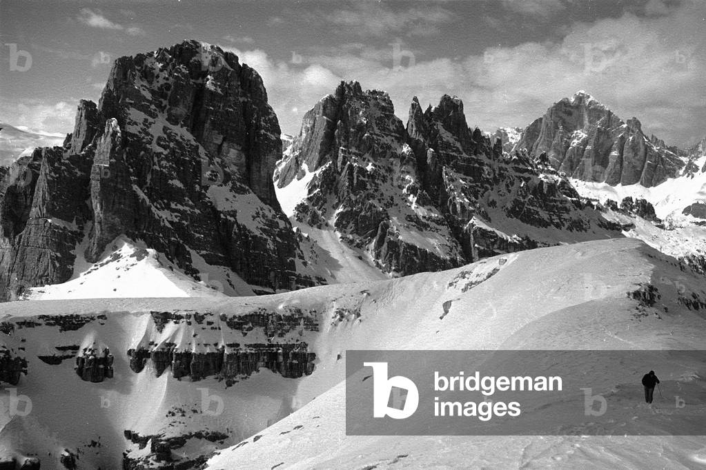 Snowy mountain landscape, Cortina d'Ampezzo