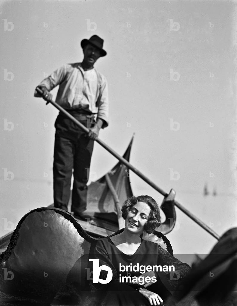 Portrait of a woman on board a gondola